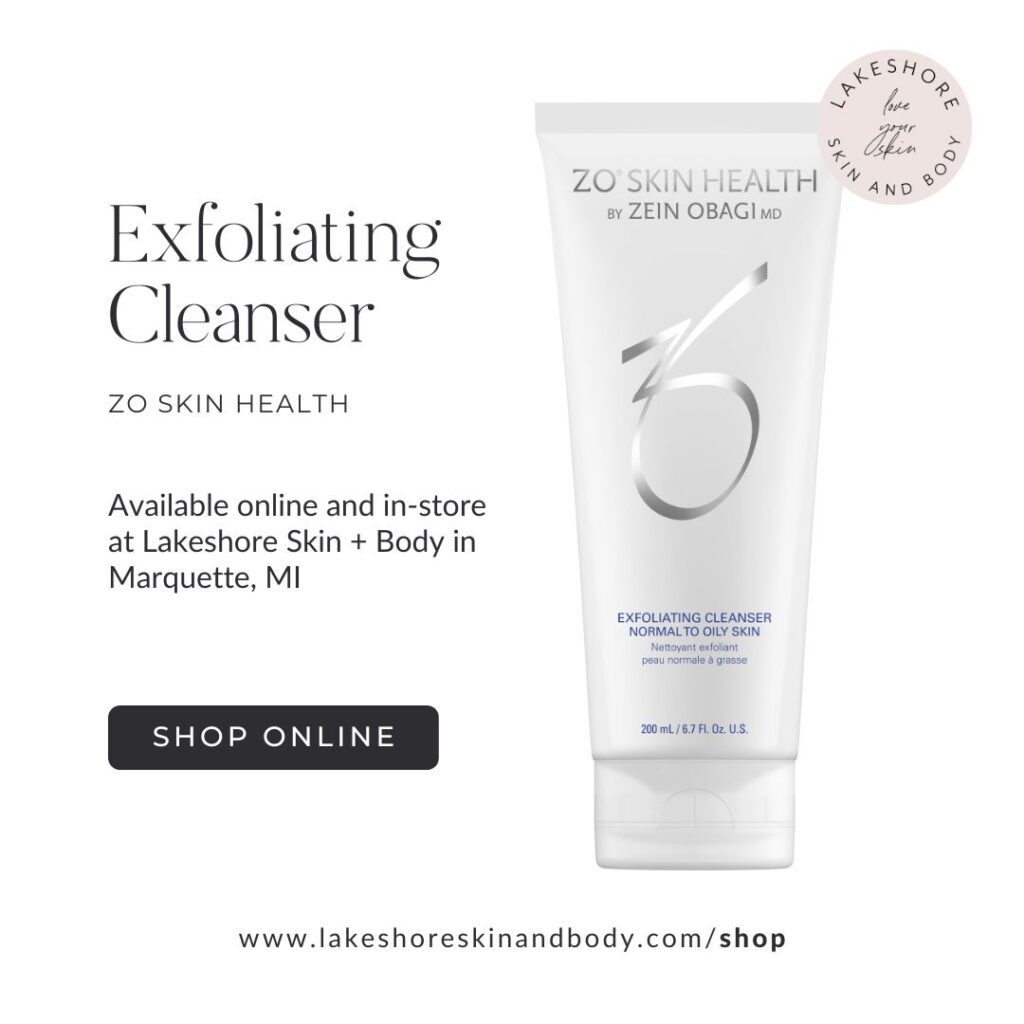 ZO Skin Health Exfoliating Cleanser at Lakeshore Skin + Body | Best Medspa in Marquette, Best Medspa in Marquette